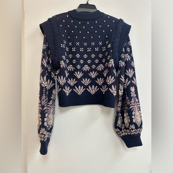 FARM Rio Ainika Martina Knit Sweater in Dark Blue Multi - Picture 5 of 10